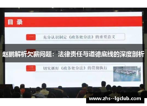 赵鹏解析欠薪问题：法律责任与道德底线的深度剖析