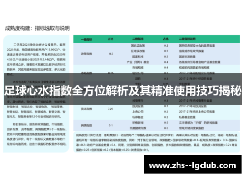 足球心水指数全方位解析及其精准使用技巧揭秘